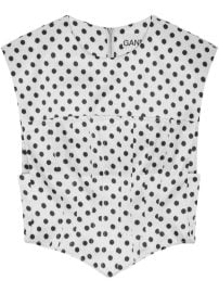 GANNI Polka dot-print Corset Top | White | FARFETCH at Farfetch